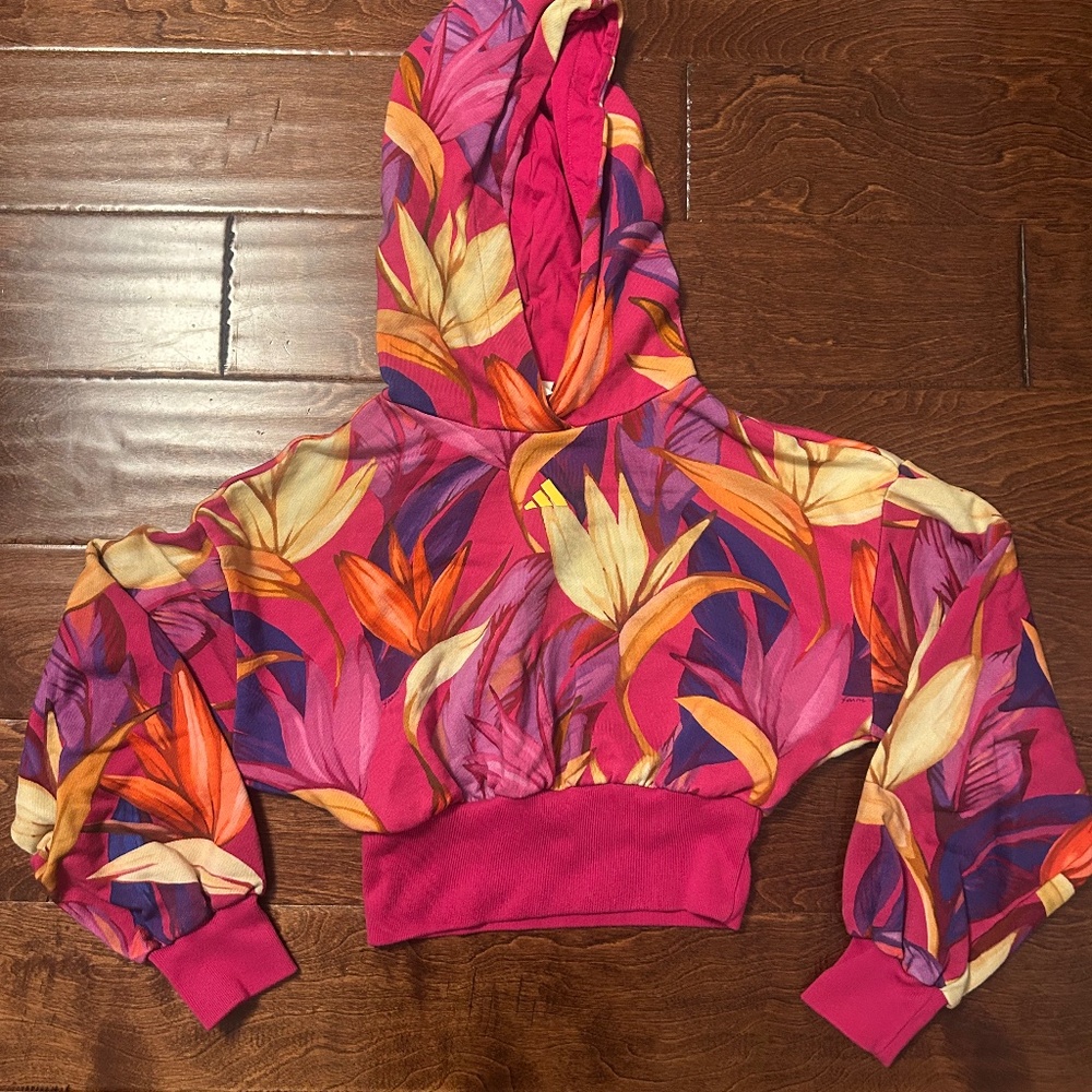 Adidas x Farm Rio cropped hoodie